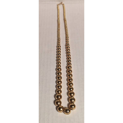 Napier Vintage Costume Jewelry graduated Heavy Gold Tone Beaded Necklace 24"