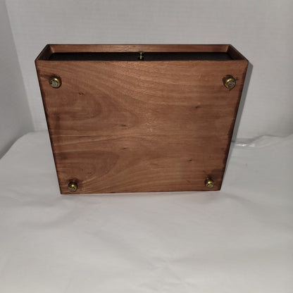 Walnut handmade Valet box brass hardware jewelry keys  change stash Vanity