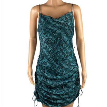 FREE PEOPLE Day To Night Printed Slip Dress Indigo Combo Size XS $78 - NWT