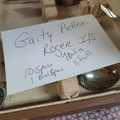 Mcm Gaiety Silverplate 1961 Rogers & Sons I/S Flatware Service Wood Storage Box