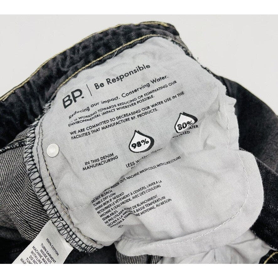 BP Ripped Knee Raw Hem Distressed Zip Fly Denim Jeans Sz 30 in Vintage Black NWT