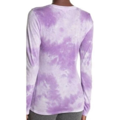 Sundry Women's Scoop Neck Long Sleeve T-Shirt Top Size 1 Small Lilac Tie Dye NWT