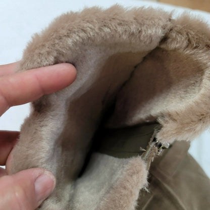 Sam Edelman Faux Fur Jailyn Boots Round Toe Adjustable Buckle Strap Suede 10 US