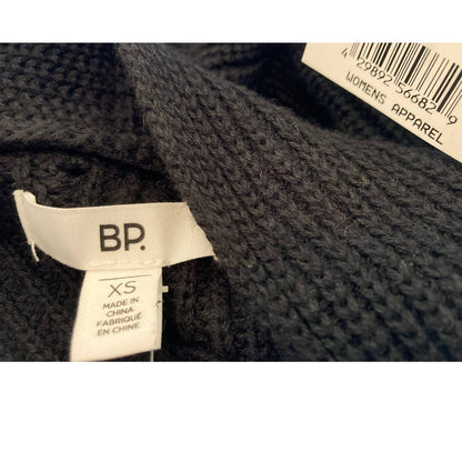 BP. Pointelle Trim Open Front Cardigan Sweater Sz Extra Small/XS in Black NWT