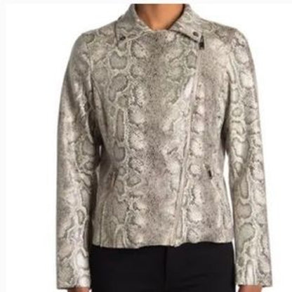 Philosophy NWT Snake Print Faux Leather Moto Jacket Small