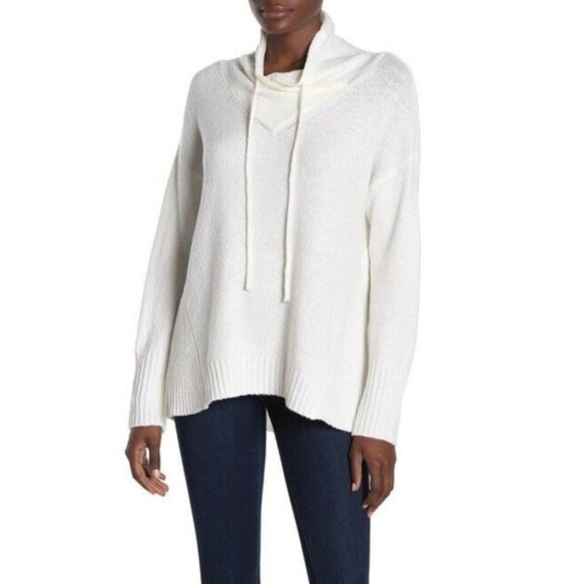 Philosophy NWT Petite Bleach White Funnel Neck Sweater Large Petitie