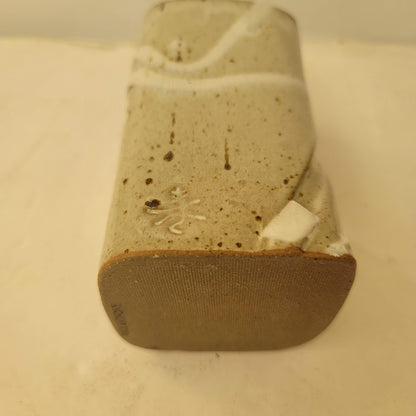 Paul Anthony Slab Freeform Vase Cream Tan Splatter 6' Art Pottery Handthrown