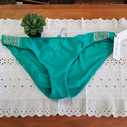 Raisins Pretty Please Embroidered Low-Rider Bikini Size Large