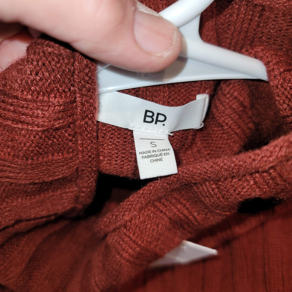 BP Cozy Ribbed Long Sleeve Sweater Dress Turtleneck Burgundy Size Small
