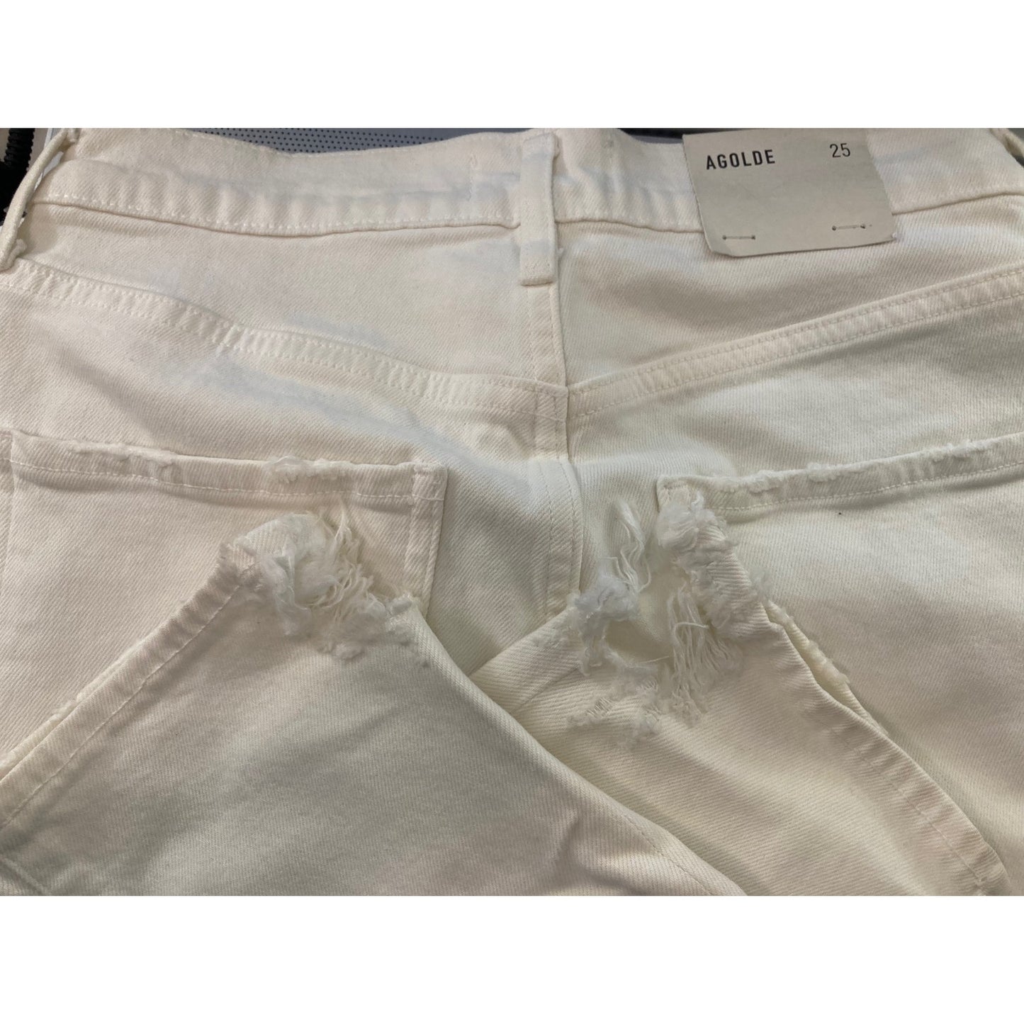 Agolde Toni Mid Rise Chewed Hem Straight Soft Denim Jeans Size 25 in Glowed NWT