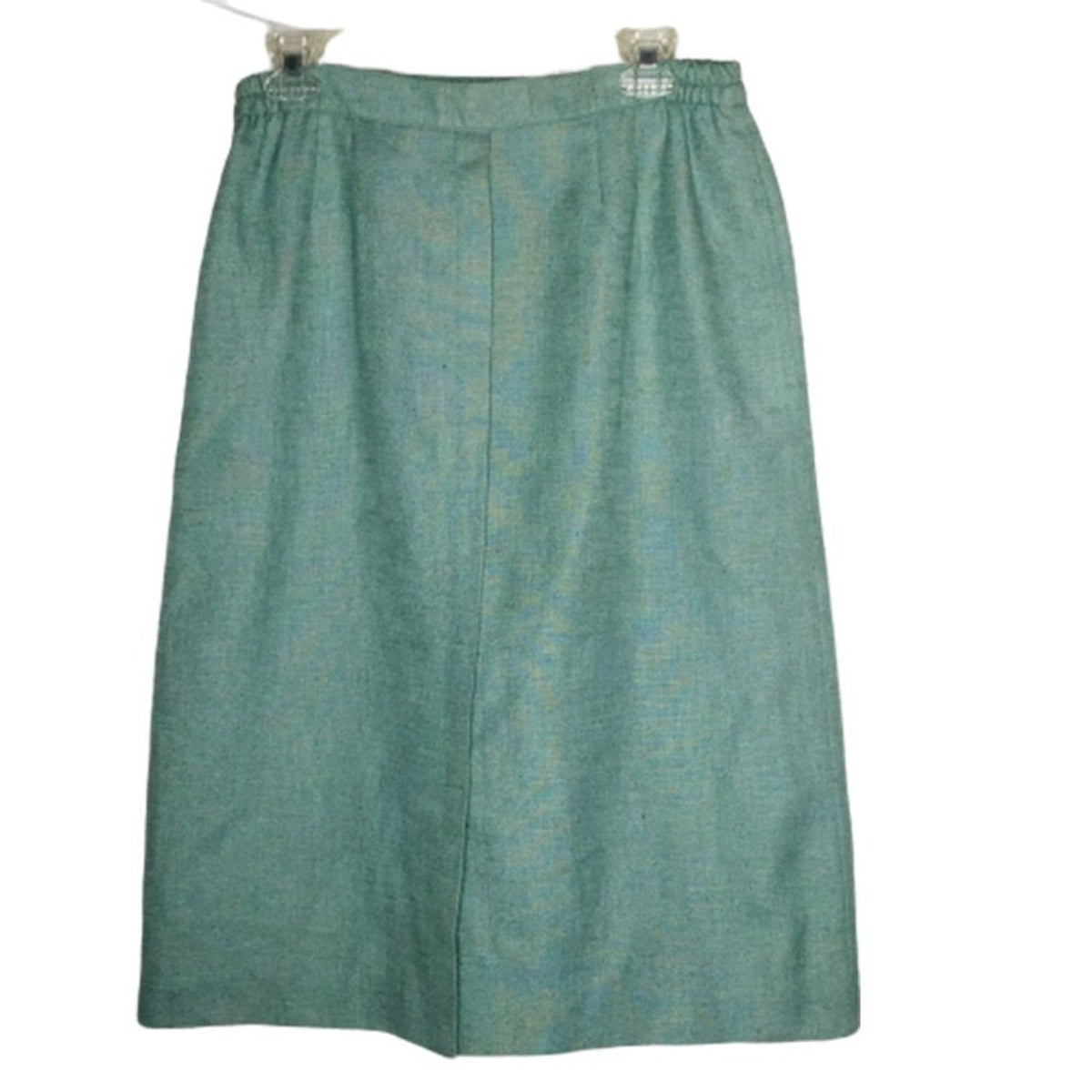 Weathervane Vintage Light Green Elastic Waist Pencil Wiggle Skirt Rear split 14