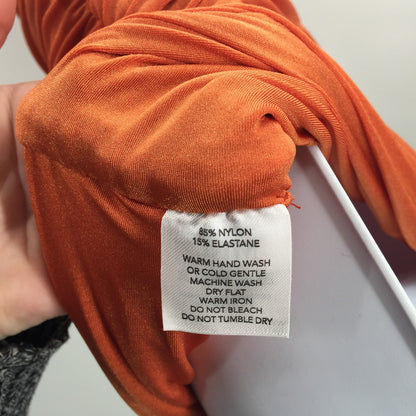 Tiger Mist Women's Ruched Strapless Tube Dress Off Shoulder Orange Size Medium