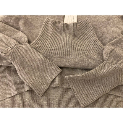 French Connection Women's Turtleneck Sweater Size Small Grey NWT Balloon Sleeve