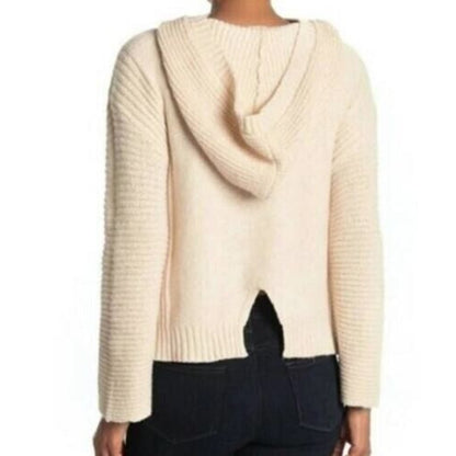 Abound Hooded Pullover Rib Knit Sweater Size XL/Extra Large Beige Oatmeal NWT