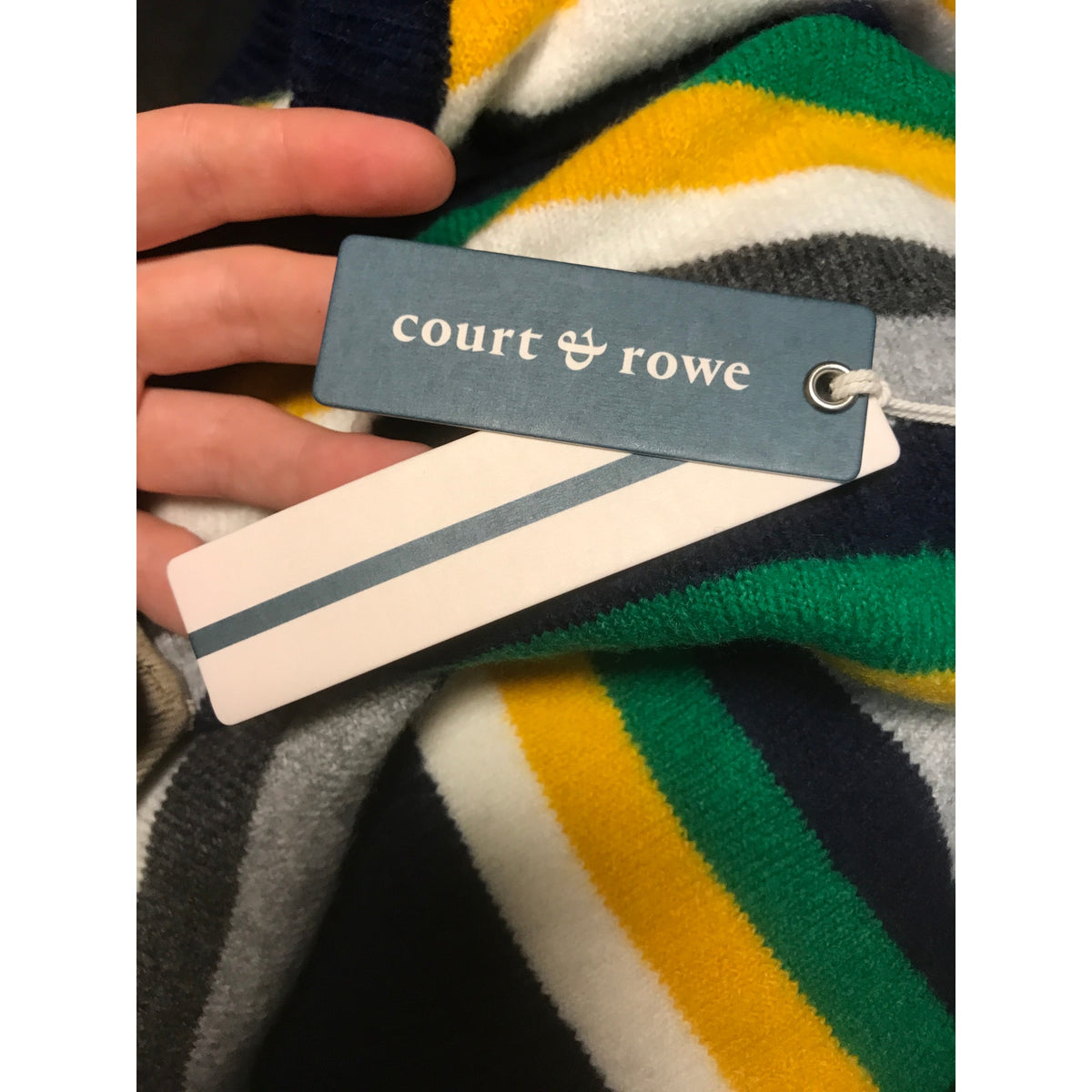 Court & Rowe NWT Bright Gold Pullover Long Sleeve Striped Sweater