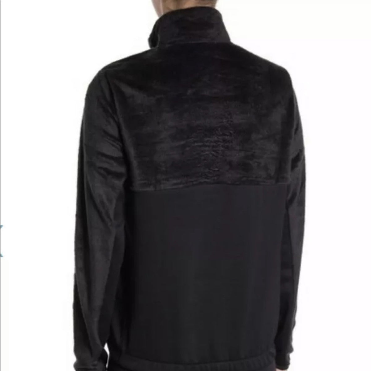 adidas Size Medium Front Pouch Athleticwear Faux Fur Mock Neck Half Zip Pullover