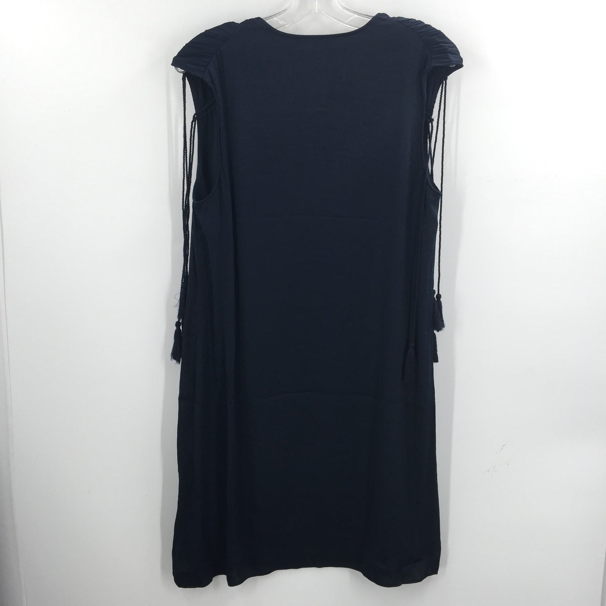 Catherine Malandrino Jules Mini Dress Tasseled Solid Dark Blue Size Medium NEW