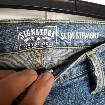 Signature by Levi Strauss & Co. Slim Straight Jeans Mid Rise Light Wash Sz 36x30