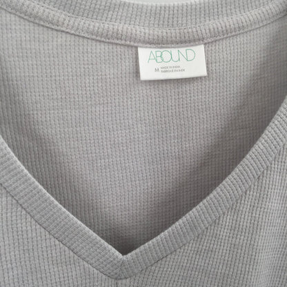 Abound Women's Twisted V-Neck Sweater Long Sleeve Heather Grey Size Medium NWT