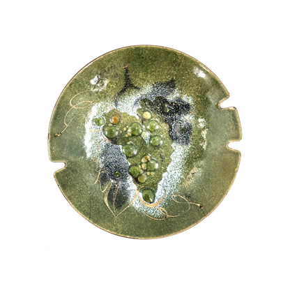 Vintage Sascha Brastoff Mid Century Enamel On Copper Grape Plate Tray