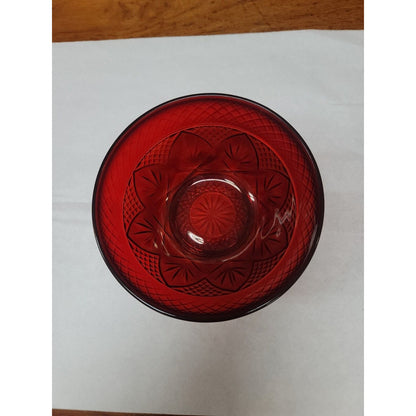 Cristal D' Arques Ruby Red Set Of 4 Bowls 5.5” Vintage France