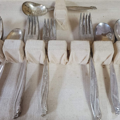 Gaity Pattern WM Roger International Silverplate Mixed LOT 28 pcs with box MCM
