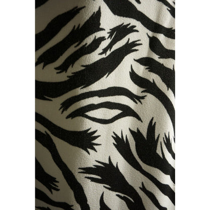 Halogen Tiger Crepe Tie Back A-Line Midi Dress Sz 1X White and Black Print NWT