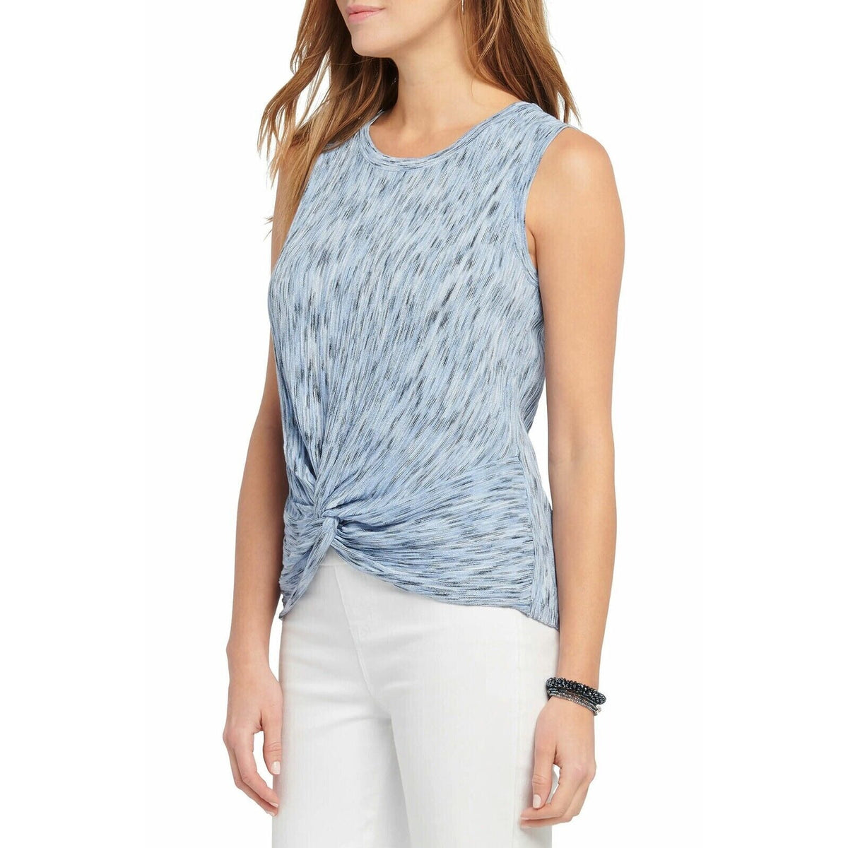 NIC + ZOE Daytrip Twist Front Sweater Tank XL/Extra Large in Light Sky Blue NWT