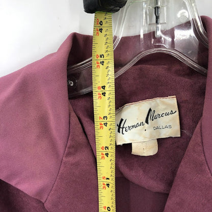 HERMAN MARCUS vintage wine/purple dress belt long sleeve M/L Fit Flare