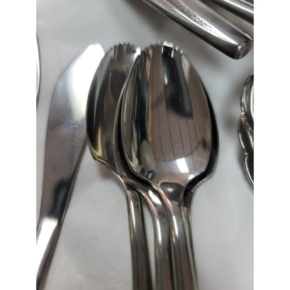 12 MCM Completer LOT AMERICAN IS Stainless USA "FLAIR" Glossy Texture serving