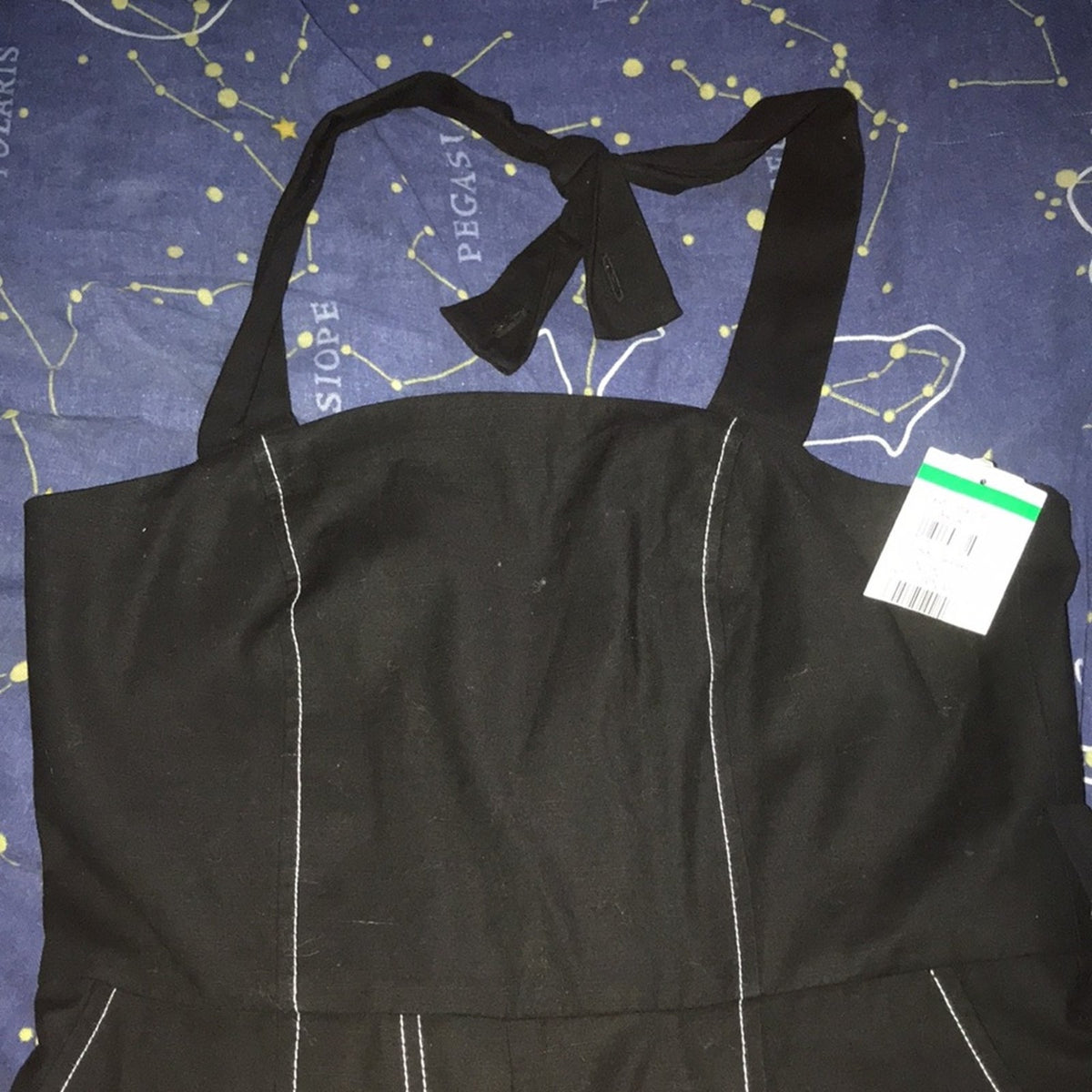 Topshop Utility Black Halter Pocket Jumpsuit Size 4