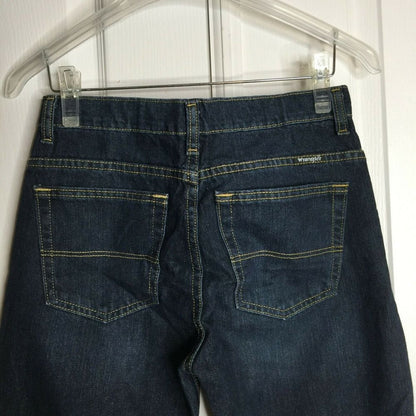 Wrangler Jeans KIDS youth Dark Blue Denim Adjustable Waist Jeans Size 12 Husky