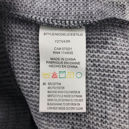 RDI Women Waffle Knit Crew Neck Pullover Top Size Medium Gray Camo/Tie Dye NWT