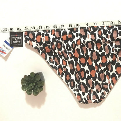 Bar iii Hipster Run Wild Print Side Shirred Bikini Size XL