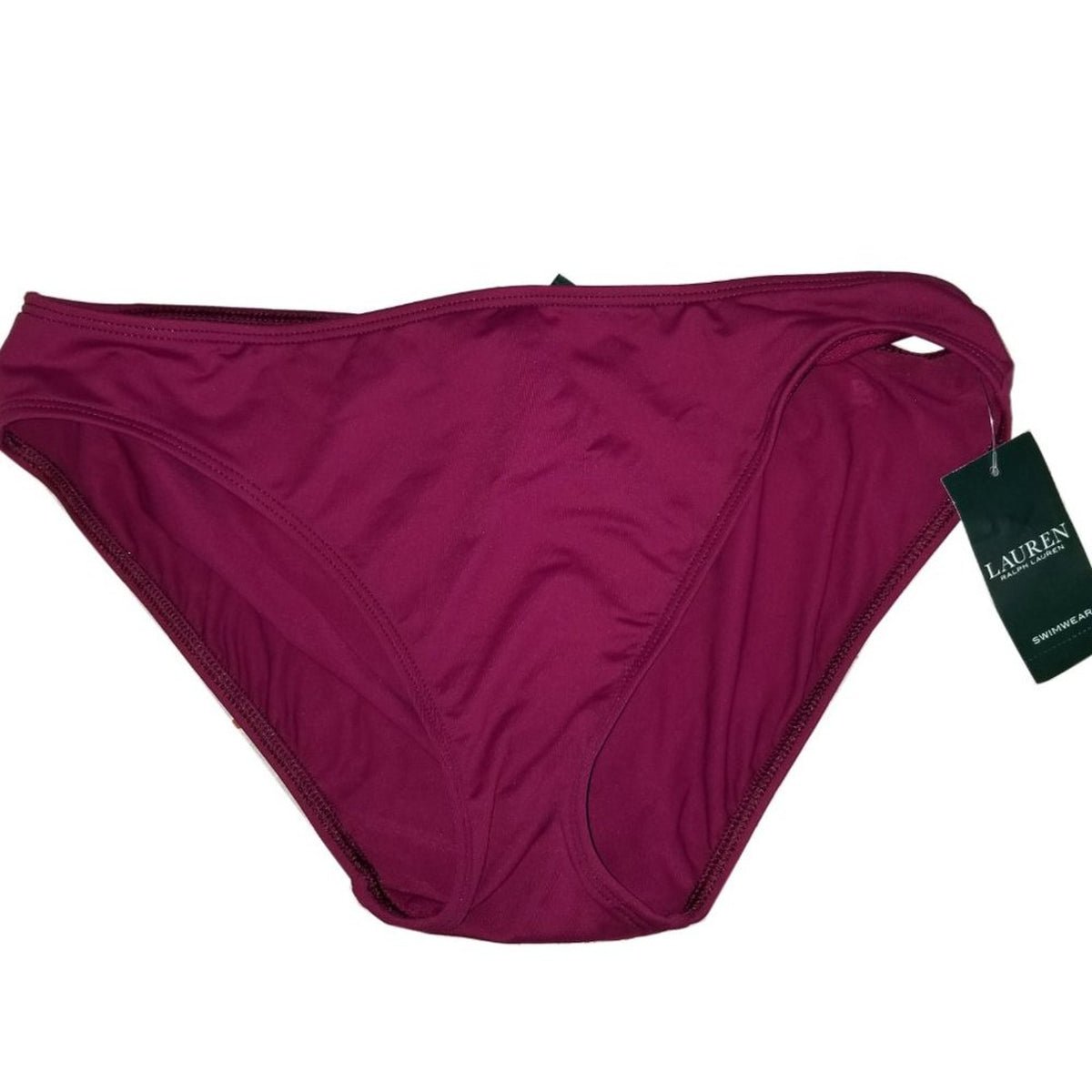 Lauren by Ralph Lauren Swimwear Bikini Bottom Nylon Plum Purple Size US 14 NWT