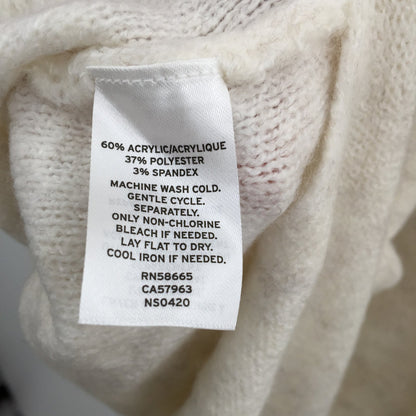 14th & Union Cozy Cable Turtleneck Tunic Sweater Long Sleeves Ivory Size Large