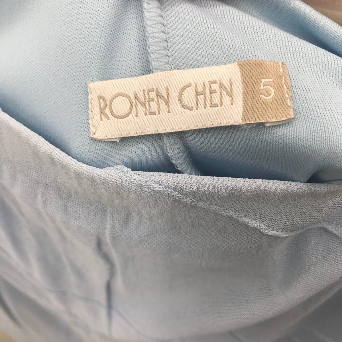 Ronen Chen 2 Piece Skirt & Matching Scarf A-Line Midi Skirt Blue Size 5