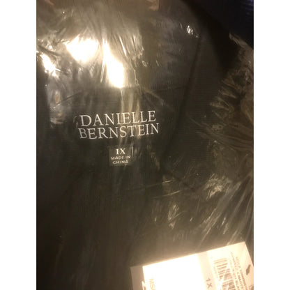 Danielle Bernstein Trendy Ribbed Button Cardigan Sweater Black Plus Size 1X NWT
