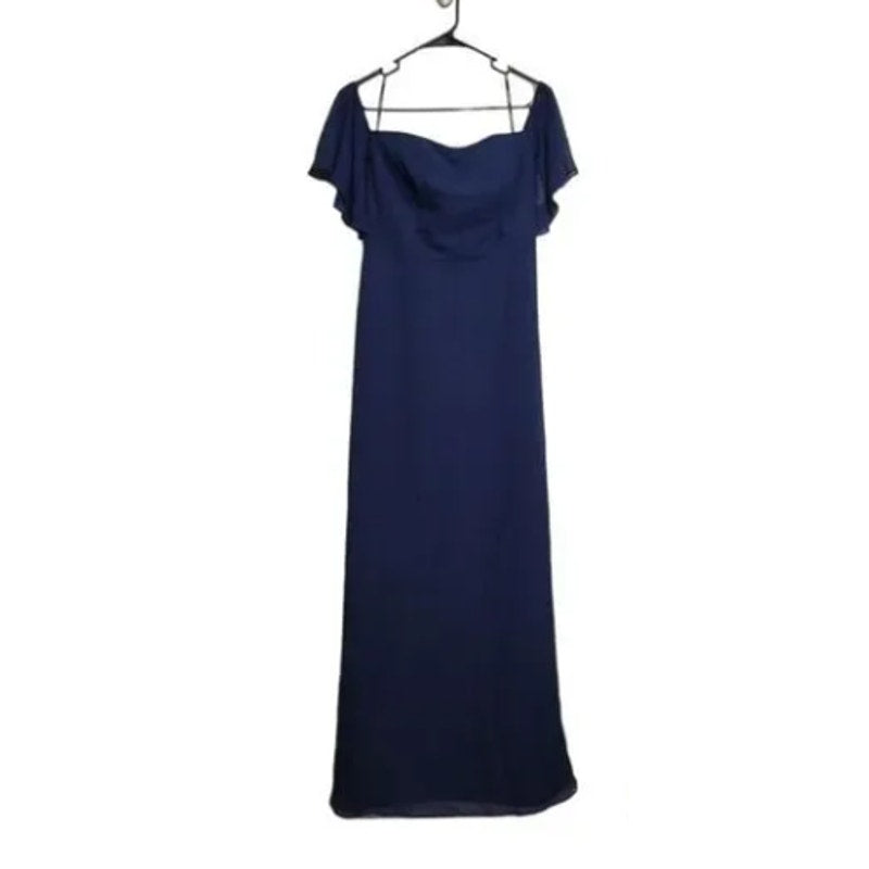 Levkoff Flutter Sleeve Full Length Dress NWT Lined Off the shoulder Size 10