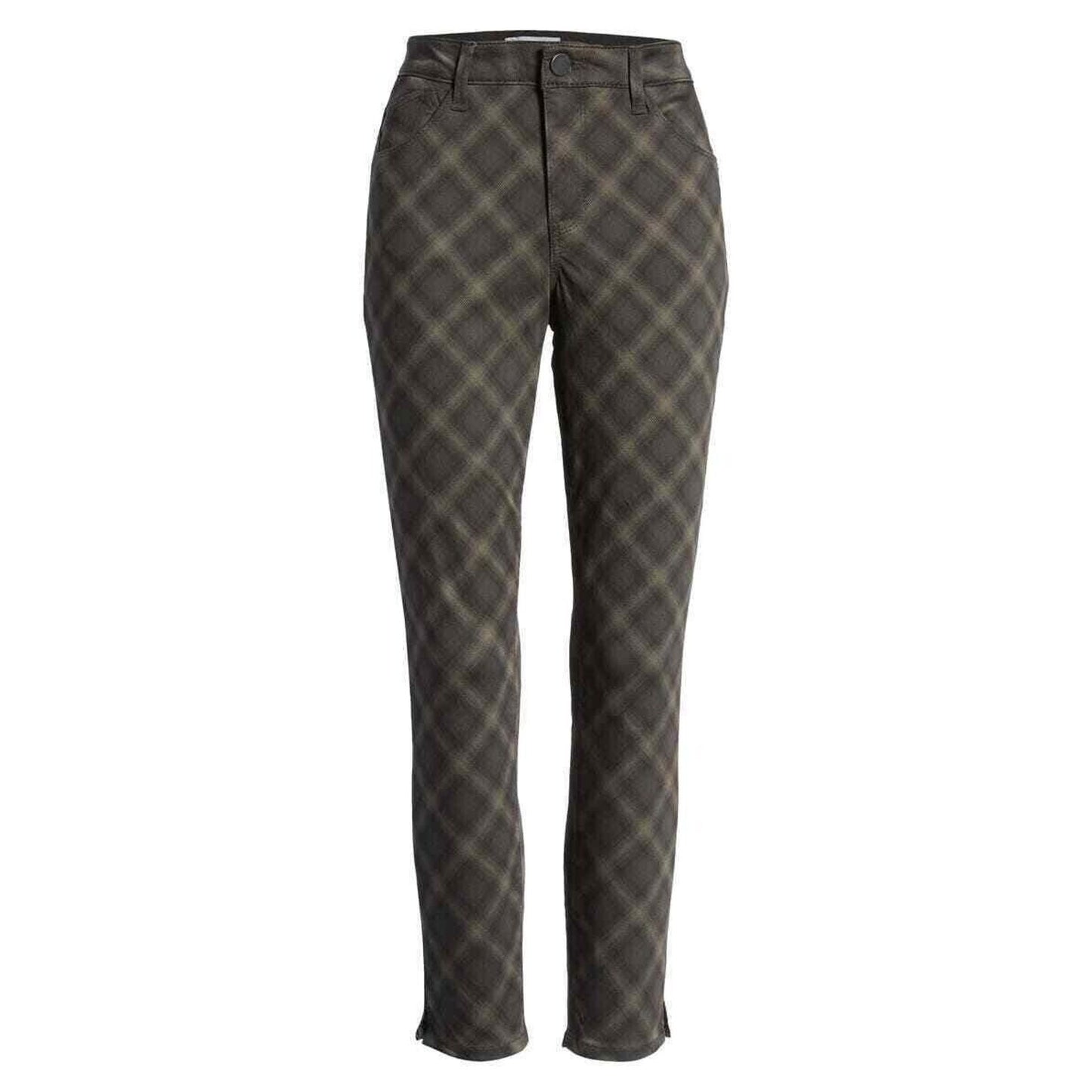 Wit & Wisdom Ab-Solution High Rise Ankle Skimmer Jeans Size 10 Olive Plaid NWT