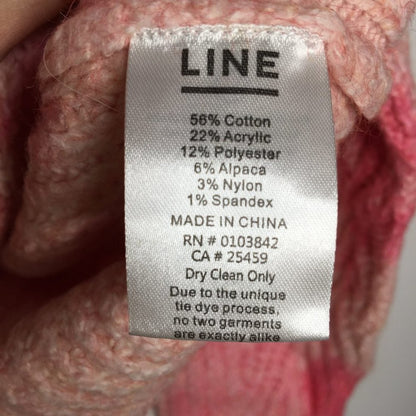 Line Mia Tye Dye Cotton Blend Mock Neck Long Sleeves Sweater Twilight Medium NEW