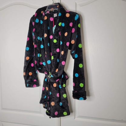 Body Candy Fun Polka Dot Luxe Plush Soft Sleepwear Robe Multicolor Size Large