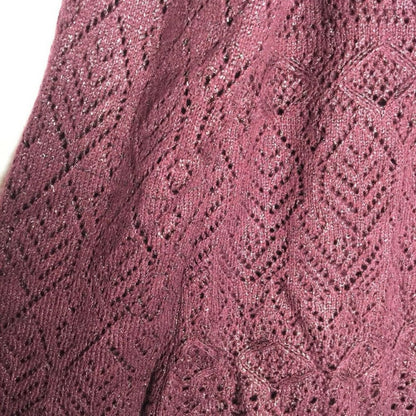 NIC ZOE WinterShine Pullover Sweater Scalloped Neck Long Sleeve Burgundy Medium
