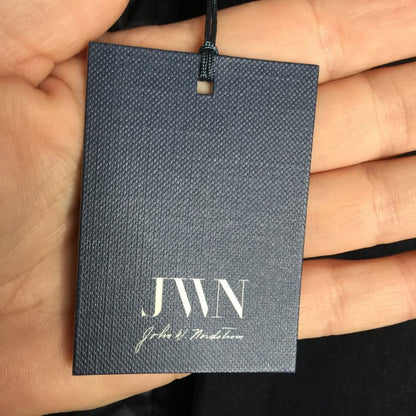 JWN Coat Long Sleeves Double Mock Neck Peacoat Blue Marl Button quilted Wool XL