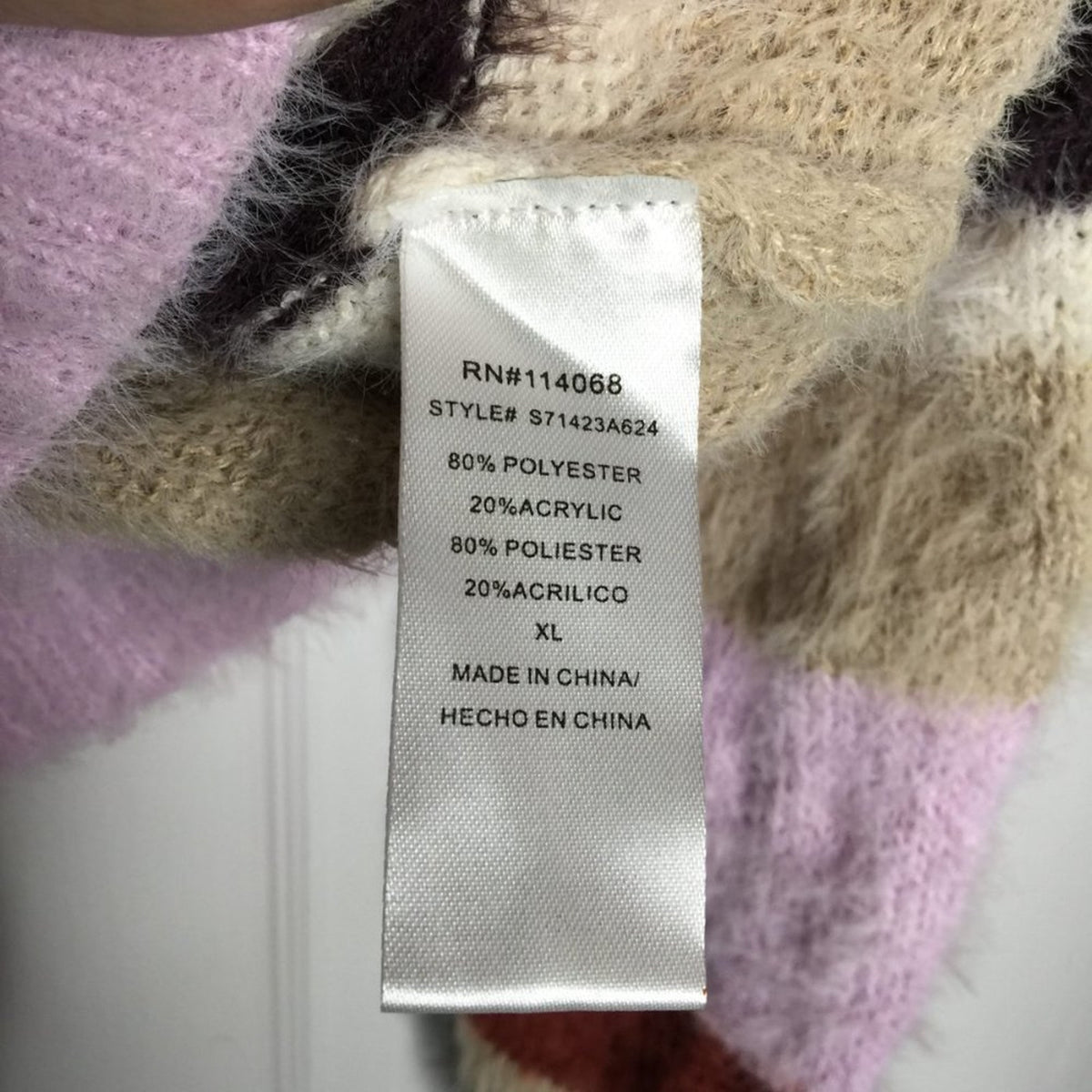 NWT Ten Sixty Sherman Fuzzy Pullover Sweater Long Sleeves Mock Neck Stripe XL