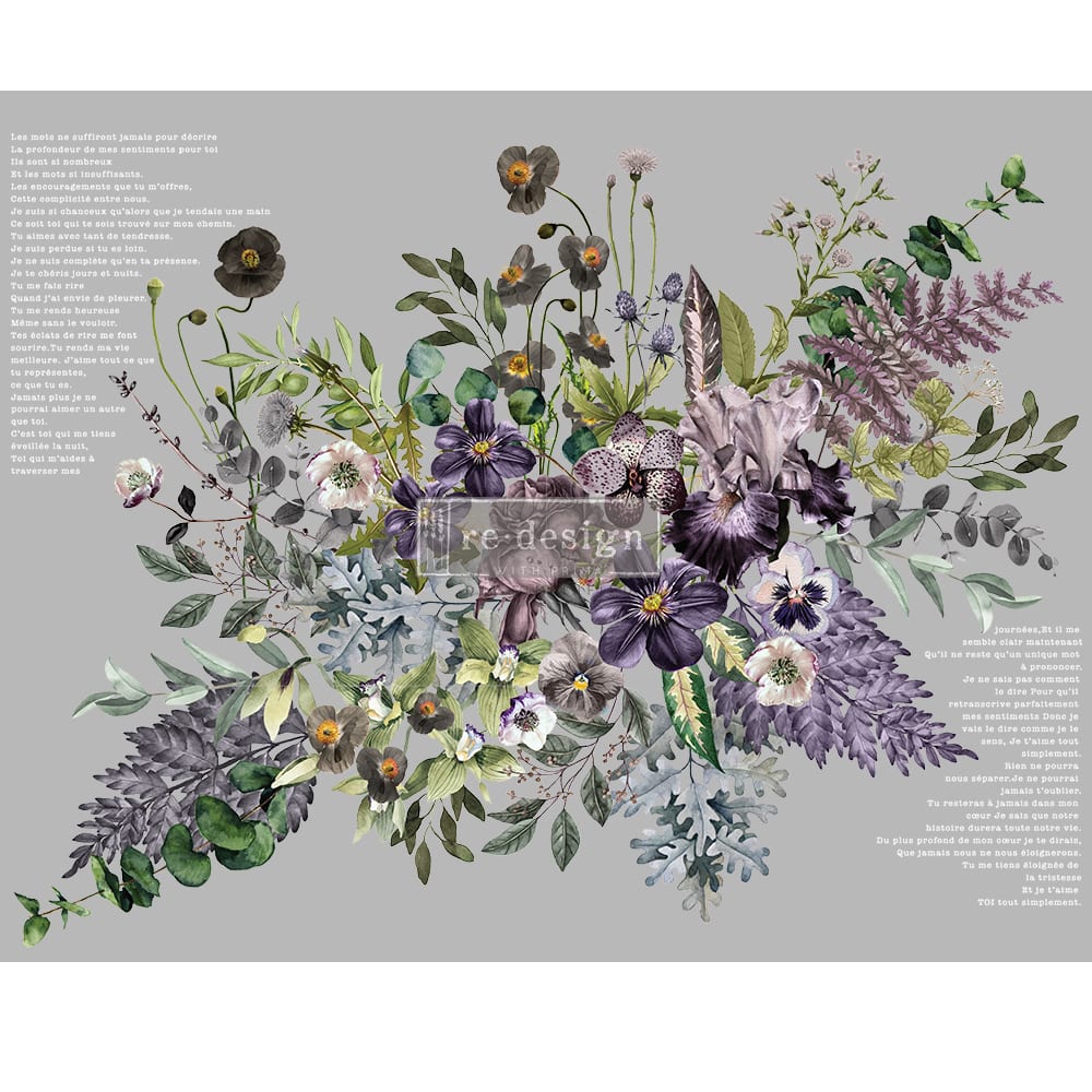 Re Design by Prima Transfer Sticker Vigorous Violet 48" x 35" Purple Florals