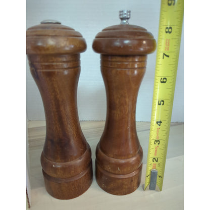 Olde Thompson Sheffield Steel Pair VINTAGE wood Salt Pepper grinder shaker