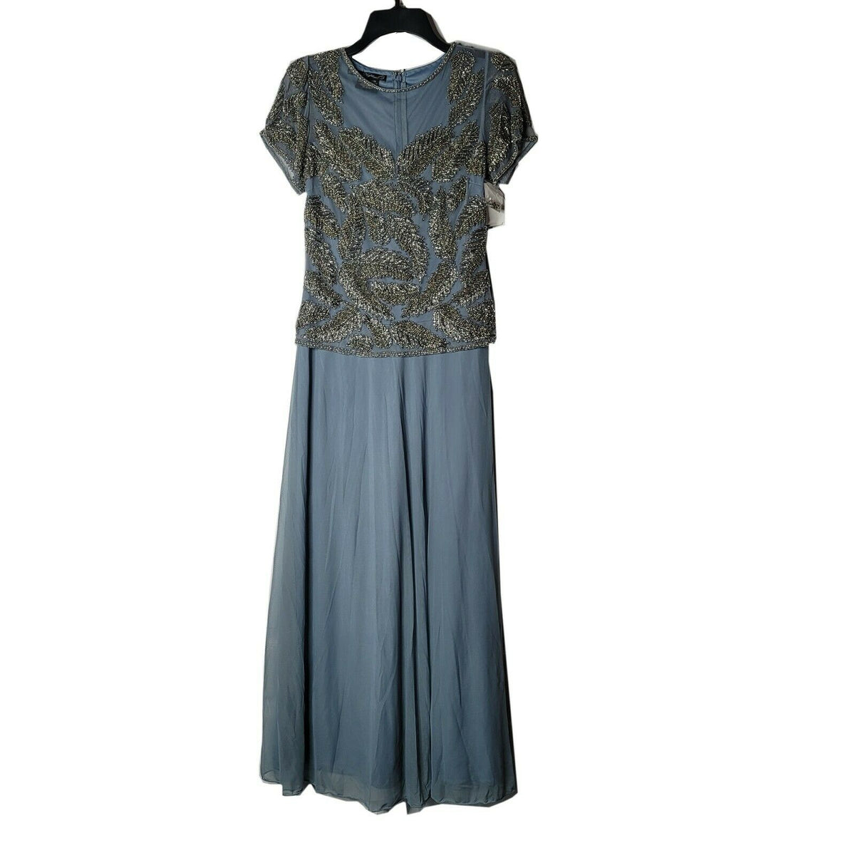 Pisarro Nights Mother of the Bride Dress Details Short Sleeve Back Zip Size 6