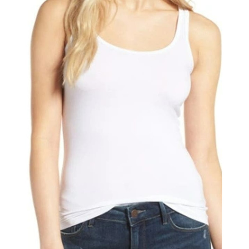 Chelsea28 Sleeveless Scoop Tank Top Size Small in White NWT