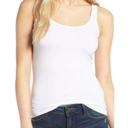 Chelsea28 Sleeveless Scoop Tank Top Size Small in White NWT